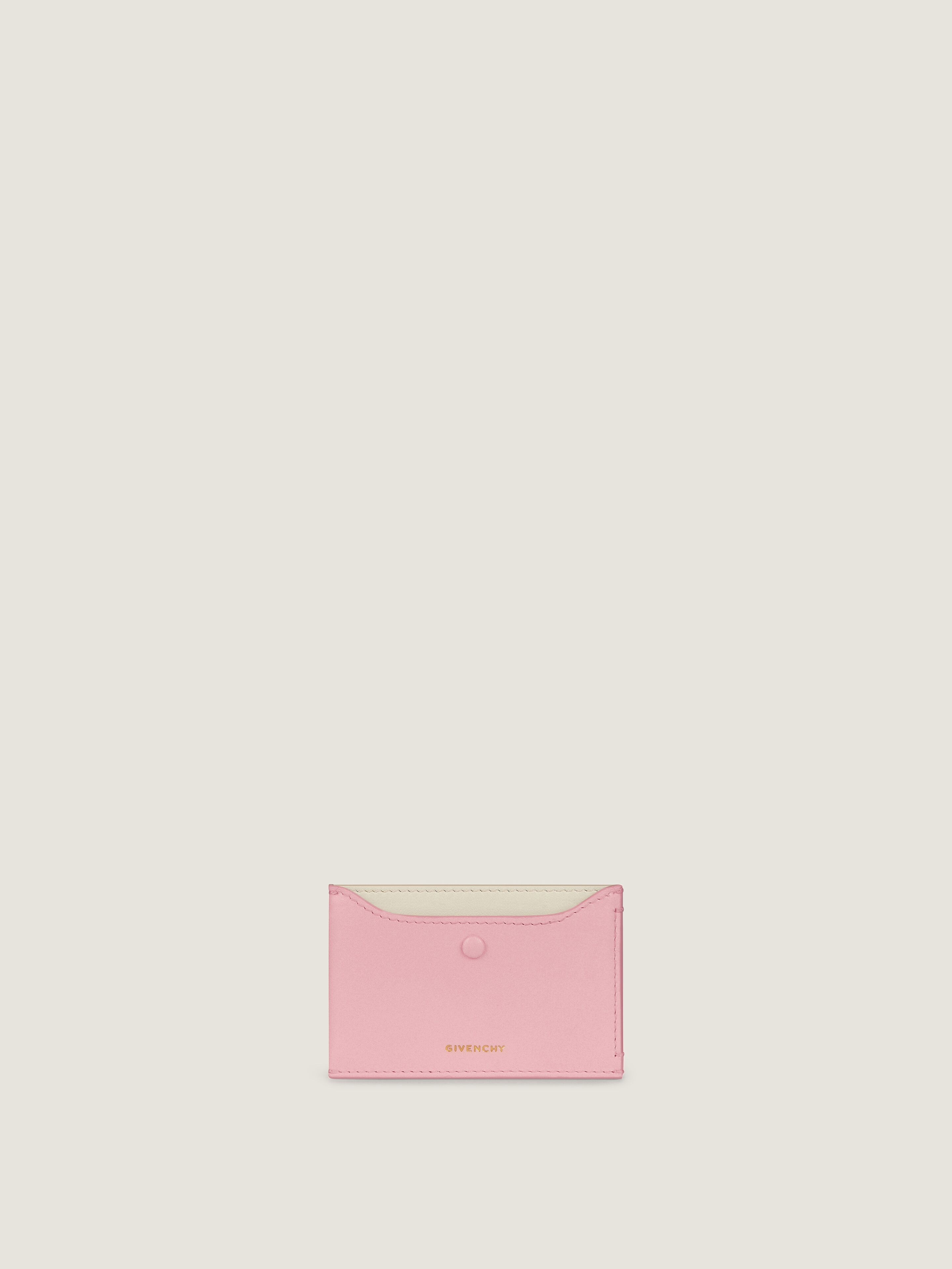 Day card holder in shiny leather